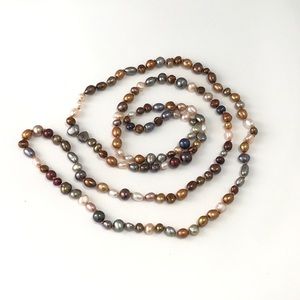 New 34” Multi Color Freshwater Pearl Necklace